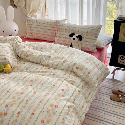 桃子 2023新款ins韩系少女心碎花小清新卡通纯棉系列四件套 棉-初夏