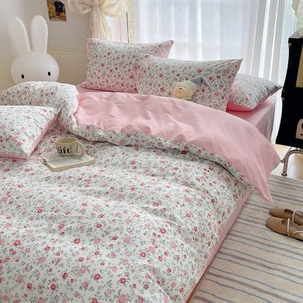 桃子 2023新款ins韩系少女心碎花小清新卡通纯棉系列四件套 棉-茉拉