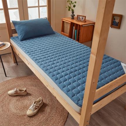 雯豆学生宿舍上下铺床护垫软垫子加厚榻榻米防滑床褥子 玉米床褥-蓝灰