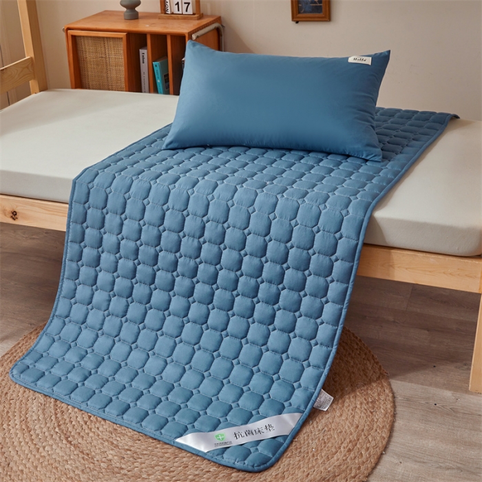 91家纺网 家纺一手货源 找家纺 雯豆学生宿舍上下铺床护垫软垫子加厚榻榻米防滑床褥子 玉米床褥-蓝灰