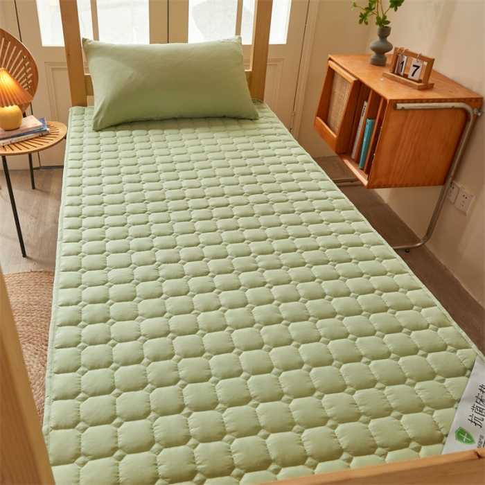 91家纺网 家纺一手货源 找家纺 雯豆学生宿舍上下铺床护垫软垫子加厚榻榻米防滑床褥子 玉米床褥-烟豆青