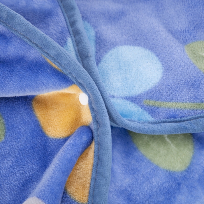 91家纺网 家纺一手货源 找家纺 恋尚羽 2025秋冬爆款印花披肩毯盖毯 花海蓝