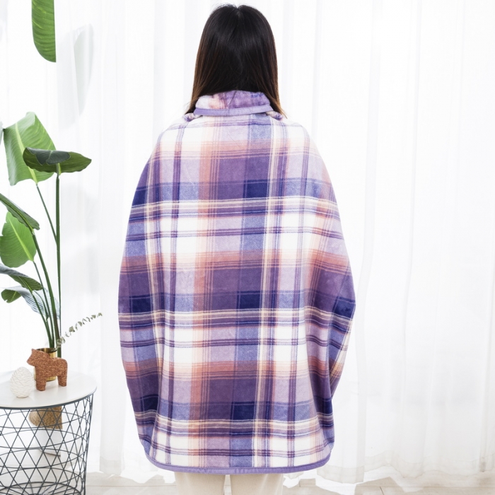 91家纺网 家纺一手货源 找家纺 恋尚羽 2025秋冬爆款印花披肩毯盖毯 温柔一刀紫