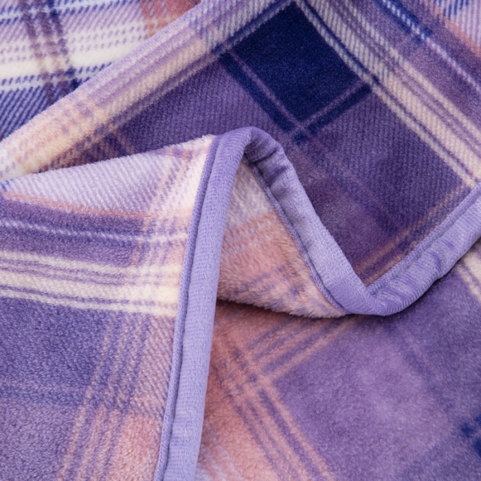 91家纺网 家纺一手货源 找家纺 恋尚羽 2025秋冬爆款印花披肩毯盖毯 温柔一刀紫