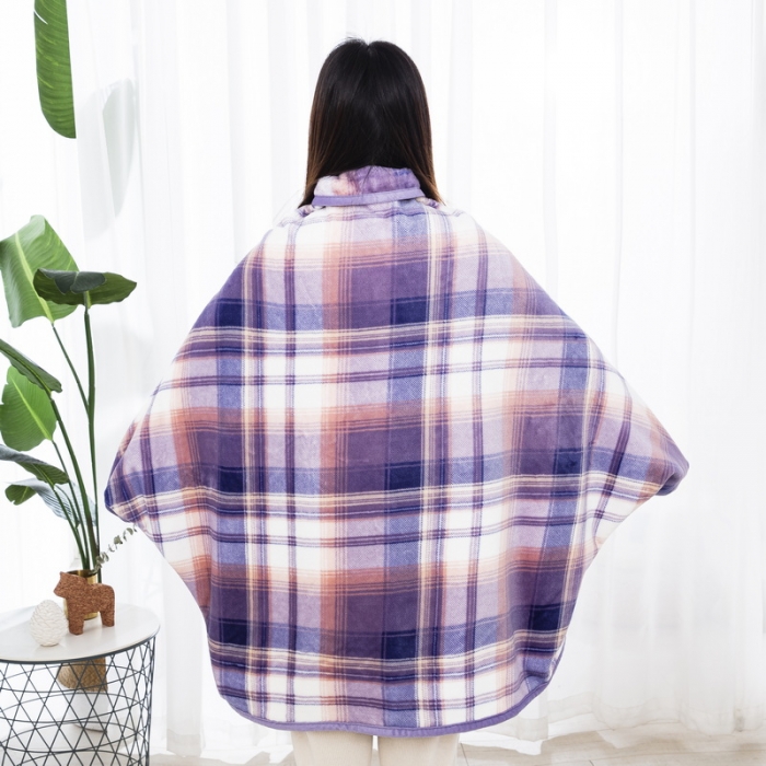 91家纺网 家纺一手货源 找家纺 恋尚羽 2025秋冬爆款印花披肩毯盖毯 温柔一刀紫