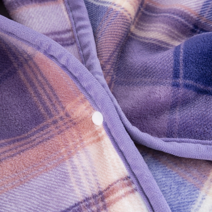 91家纺网 家纺一手货源 找家纺 恋尚羽 2025秋冬爆款印花披肩毯盖毯 温柔一刀紫