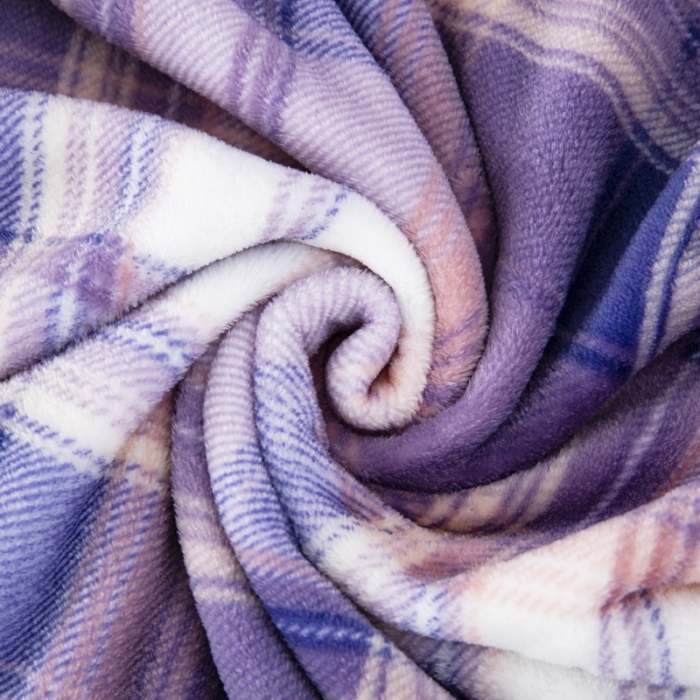 91家纺网 家纺一手货源 找家纺 恋尚羽 2025秋冬爆款印花披肩毯盖毯 温柔一刀紫