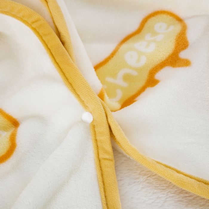 91家纺网 家纺一手货源 找家纺 恋尚羽 2025秋冬爆款印花披肩毯盖毯 奶酪