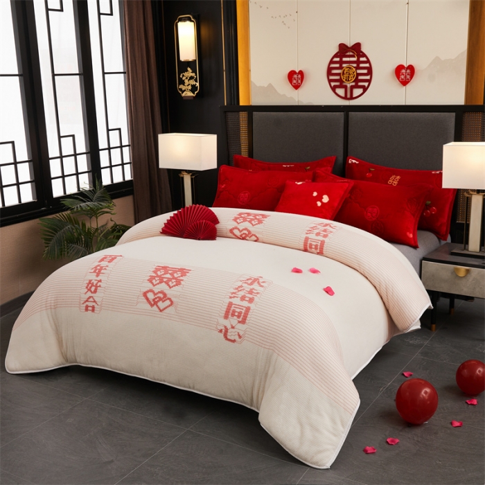 91家纺网 家纺一手货源 找家纺 （总）棉造家居 2023新款百年好合婚庆棉胎