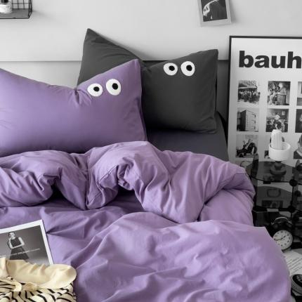 91家纺网 家纺一手货源 找家纺 （总）梦家居 2023新款水洗棉毛巾绣眼睛四件套