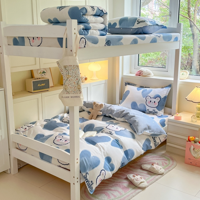 91家纺网 家纺一手货源 找家纺 铭成 2024新款全棉印花三件套 波波熊