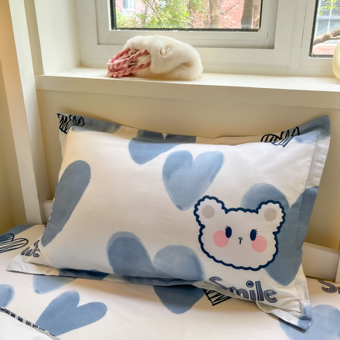 91家纺网 家纺一手货源 找家纺 铭成 2024新款全棉印花三件套 波波熊