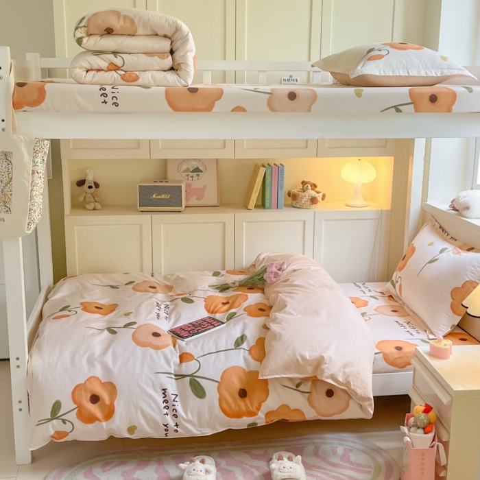 91家纺网 家纺一手货源 找家纺 铭成 2024新款全棉印花三件套 花满荷塘