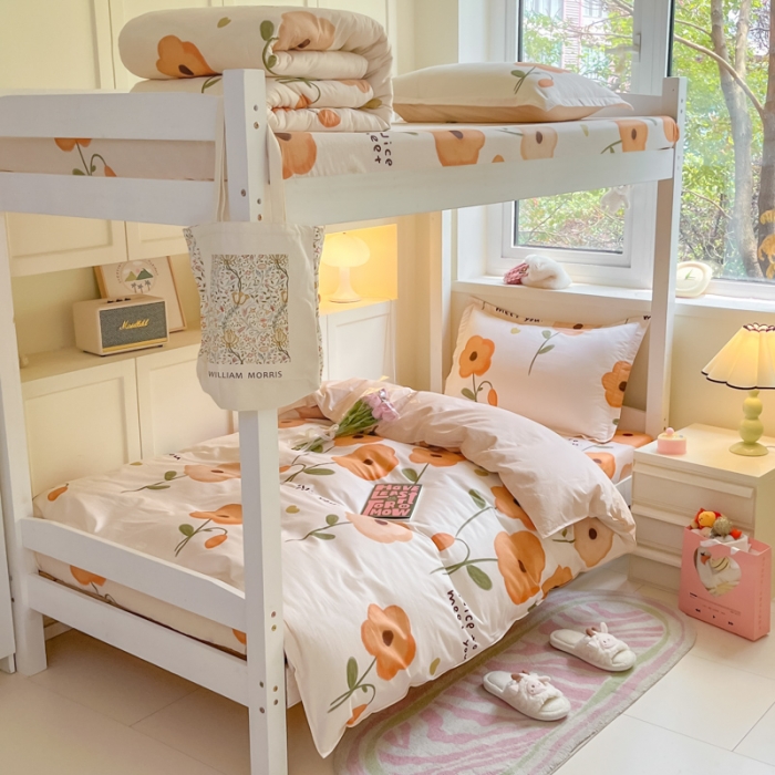 91家纺网 家纺一手货源 找家纺 铭成 2024新款全棉印花三件套 花满荷塘