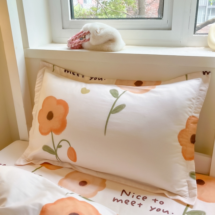 91家纺网 家纺一手货源 找家纺 铭成 2024新款全棉印花三件套 花满荷塘