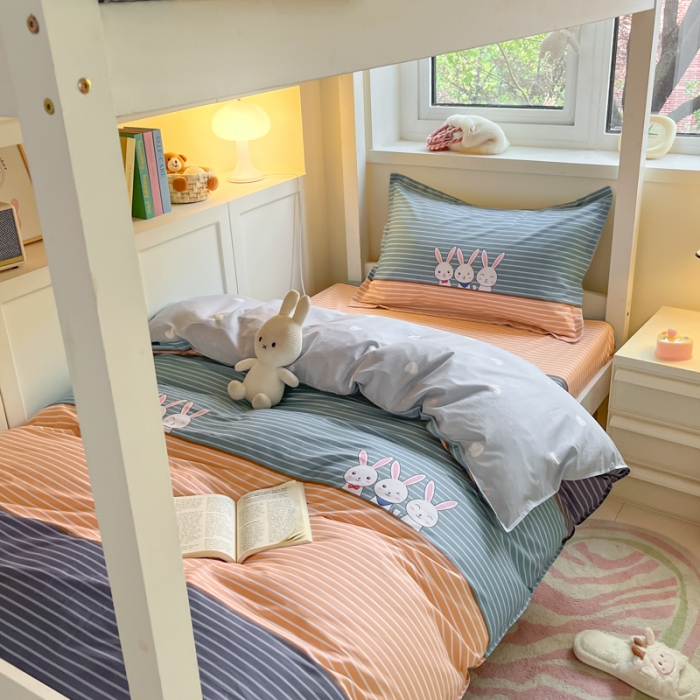 91家纺网 家纺一手货源 找家纺 铭成 2024新款全棉印花三件套 可妮