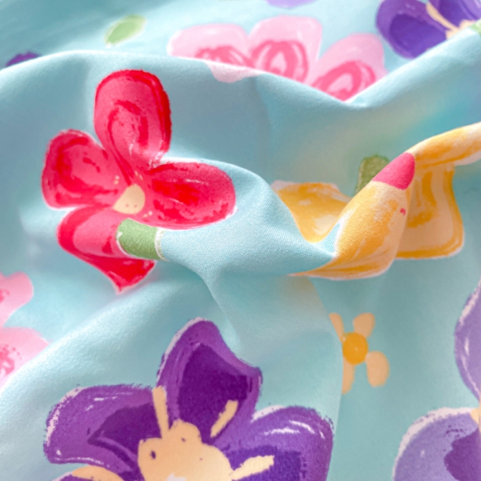 91家纺网 家纺一手货源 找家纺 红日子 2024新款水洗棉麻双层纱四件套 落花