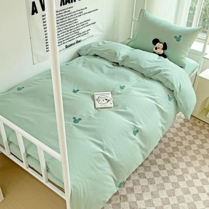 91家纺网 家纺一手货源 找家纺 静家居 202440sA类水洗棉米奇学生三件套 米奇墨蓝