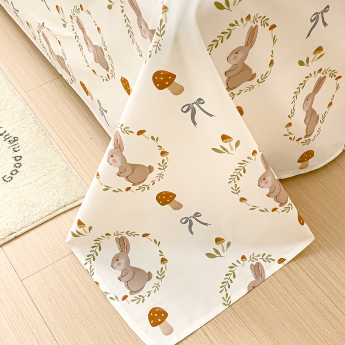 91家纺网 家纺一手货源 找家纺 金鑫汇 2023新款喷气全棉单床单 比菲兔