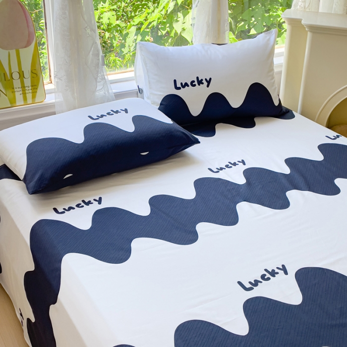 91家纺网 家纺一手货源 找家纺 金鑫汇 2023新款喷气全棉单床单 波浪世界