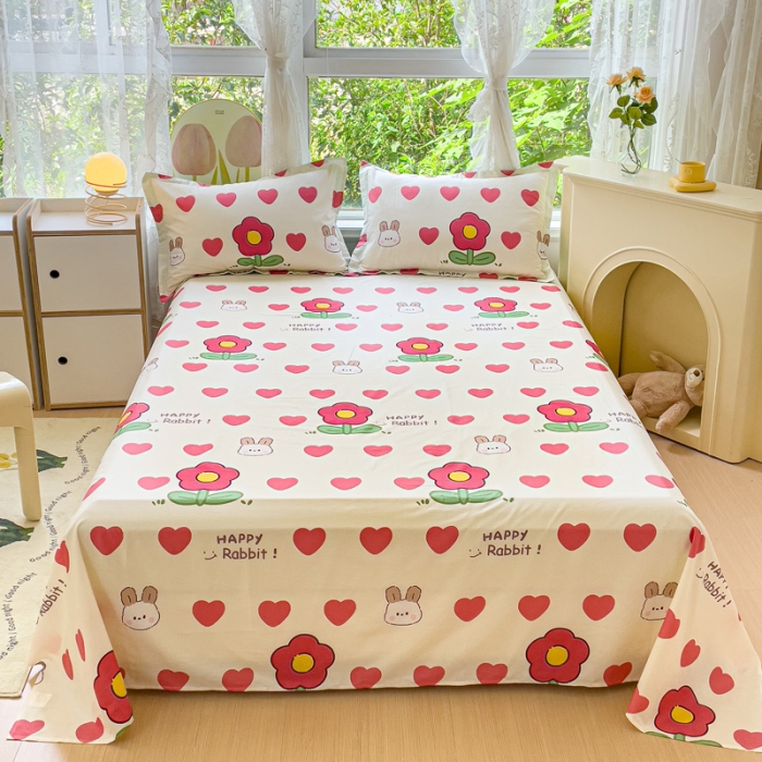 91家纺网 家纺一手货源 找家纺 金鑫汇 2023新款喷气全棉单床单 初暖