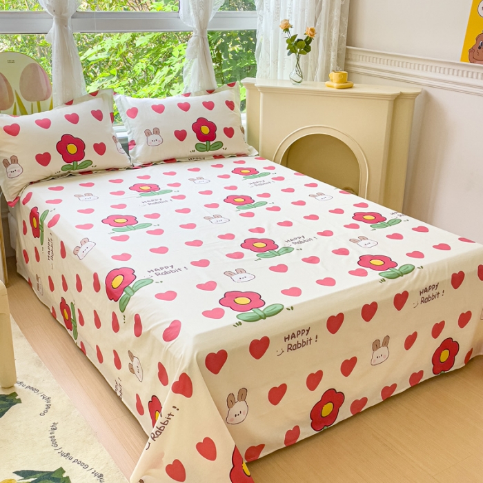 91家纺网 家纺一手货源 找家纺 金鑫汇 2023新款喷气全棉单床单 初暖