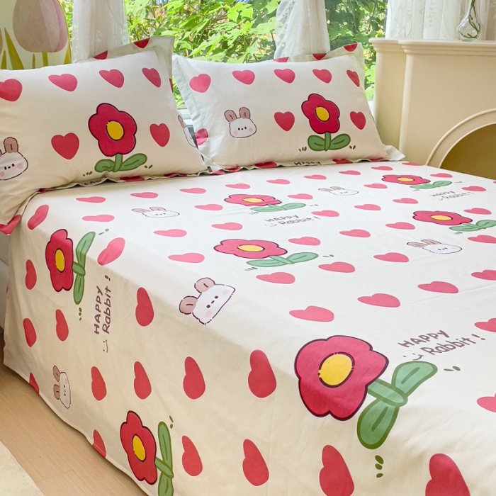 91家纺网 家纺一手货源 找家纺 金鑫汇 2023新款喷气全棉单床单 初暖