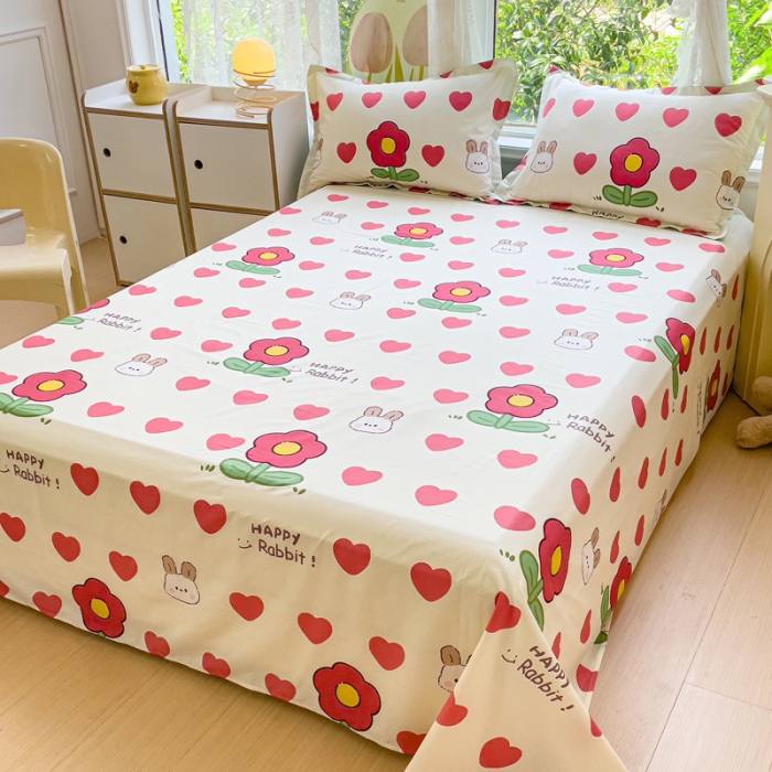 91家纺网 家纺一手货源 找家纺 金鑫汇 2023新款喷气全棉单床单 初暖