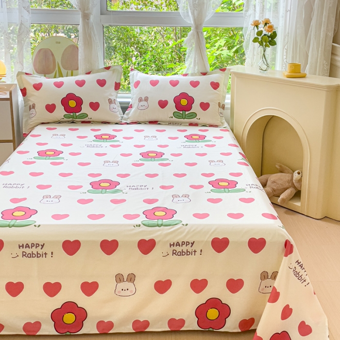 91家纺网 家纺一手货源 找家纺 金鑫汇 2023新款喷气全棉单床单 初暖