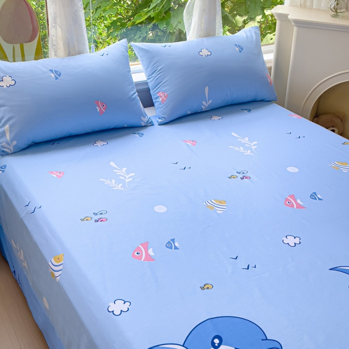 91家纺网 家纺一手货源 找家纺 金鑫汇 2023新款喷气全棉单床单 海洋世界