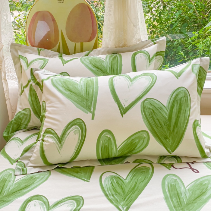 91家纺网 家纺一手货源 找家纺 金鑫汇 2023新款喷气全棉单床单 抹茶奶绿