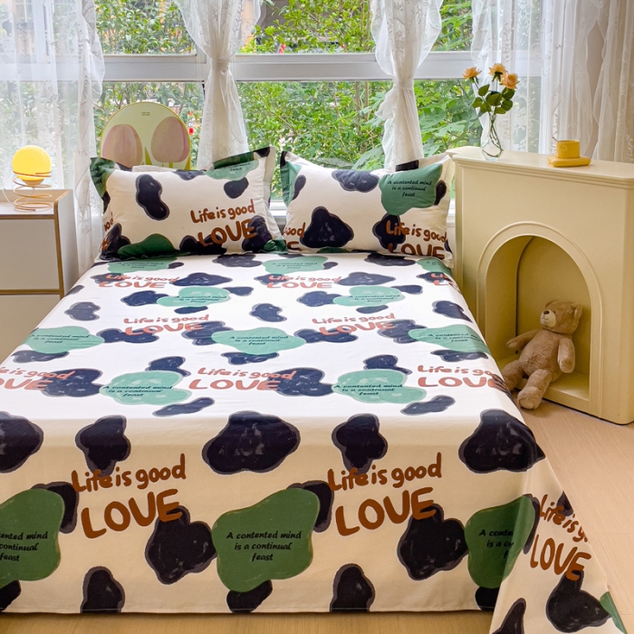 91家纺网 家纺一手货源 找家纺 金鑫汇 2023新款喷气全棉单床单 蜗居