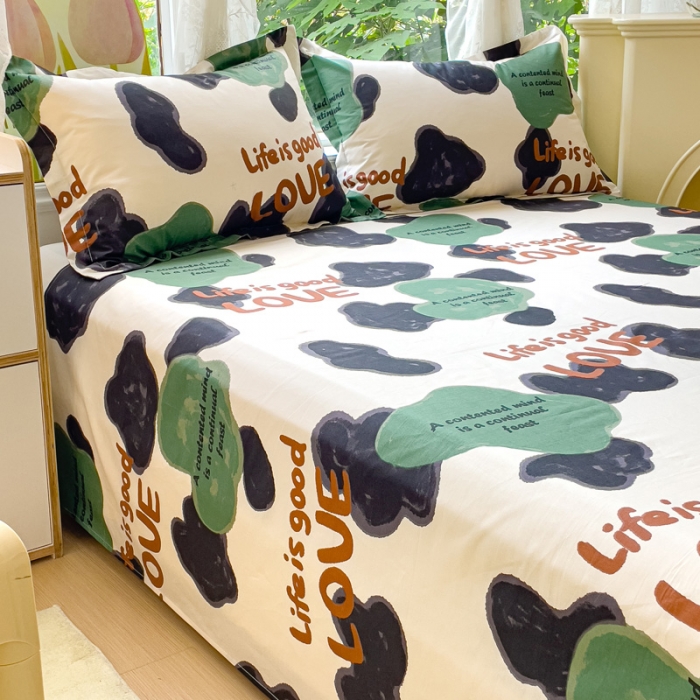 91家纺网 家纺一手货源 找家纺 金鑫汇 2023新款喷气全棉单床单 蜗居