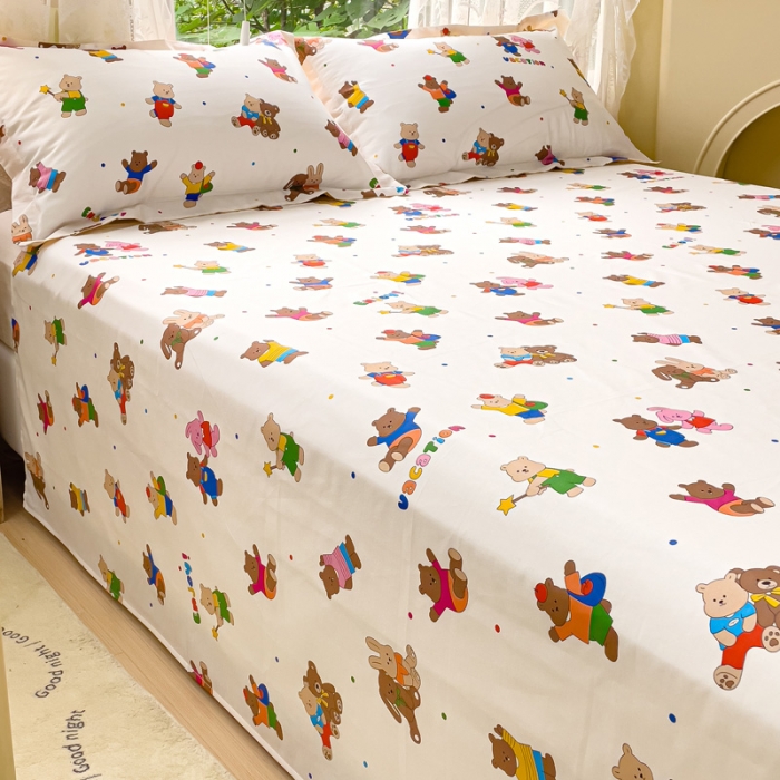 91家纺网 家纺一手货源 找家纺 金鑫汇 2023新款喷气全棉单床单 无忧无虑