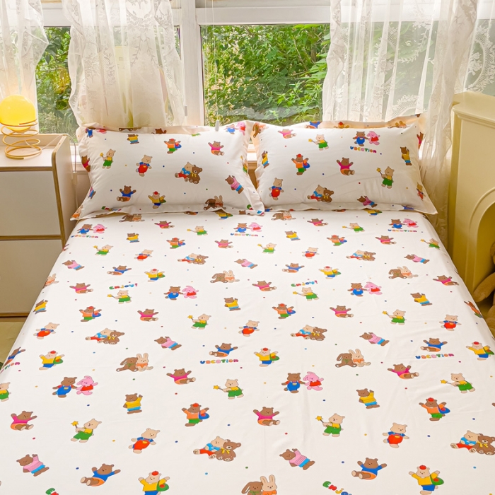 91家纺网 家纺一手货源 找家纺 金鑫汇 2023新款喷气全棉单床单 无忧无虑