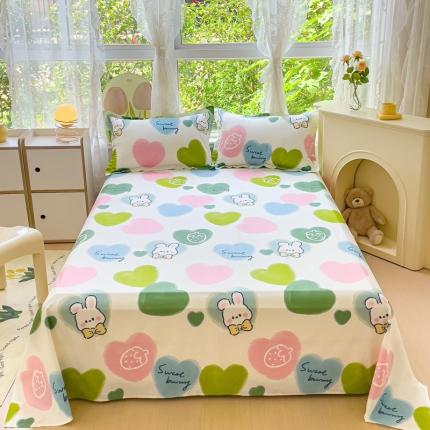 金鑫汇 2023新款喷气全棉单床单 心心念念