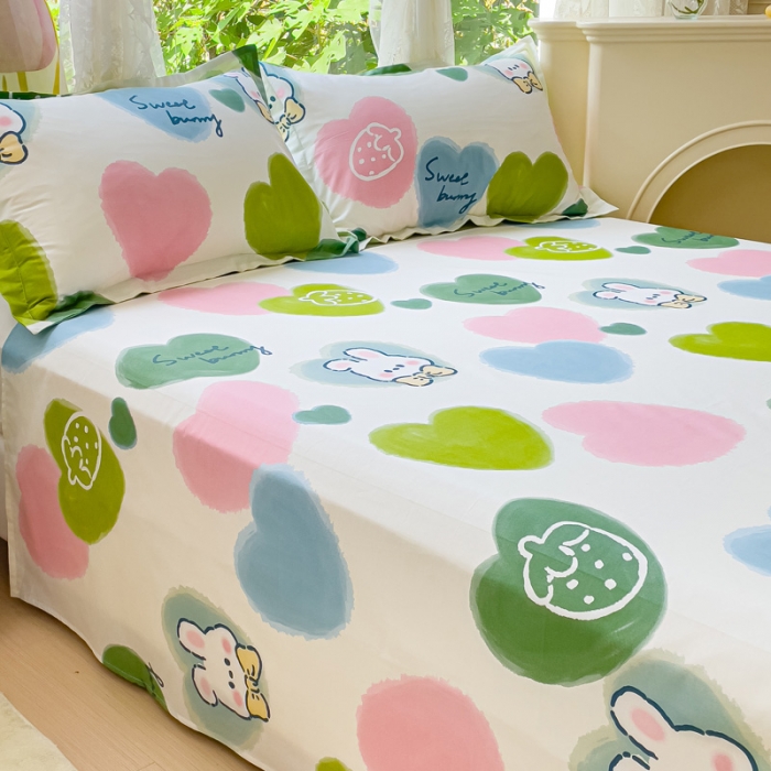 91家纺网 家纺一手货源 找家纺 金鑫汇 2023新款喷气全棉单床单 心心念念