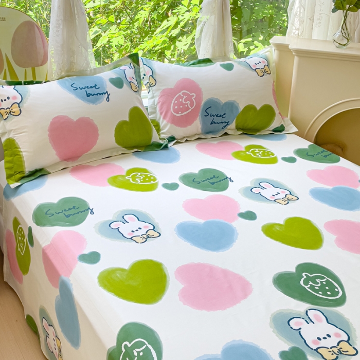 91家纺网 家纺一手货源 找家纺 金鑫汇 2023新款喷气全棉单床单 心心念念