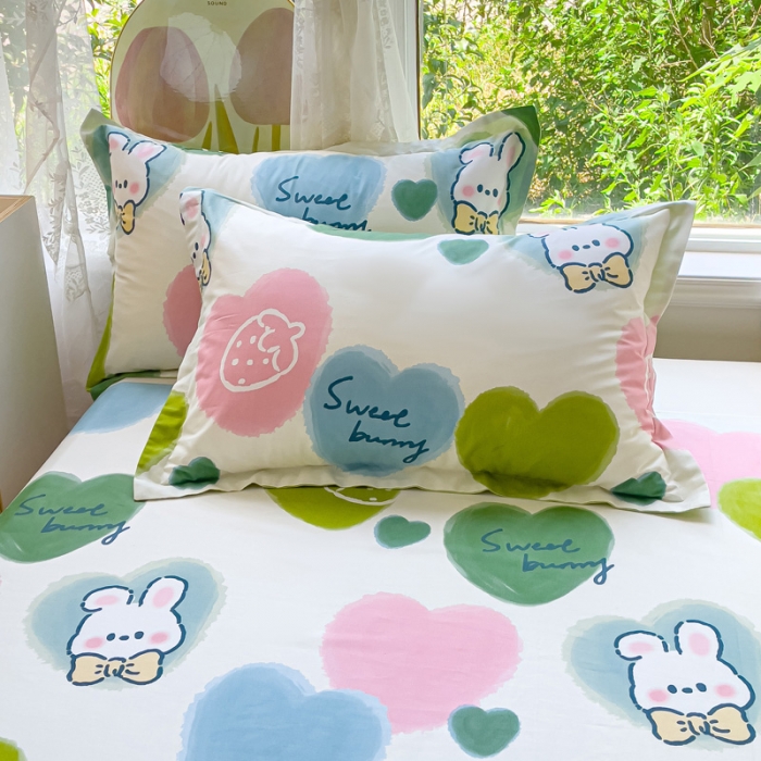 91家纺网 家纺一手货源 找家纺 金鑫汇 2023新款喷气全棉单床单 心心念念