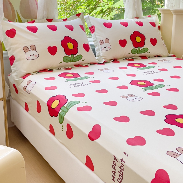 91家纺网 家纺一手货源 找家纺 金鑫汇 2023新款喷气全棉单床笠 初暖