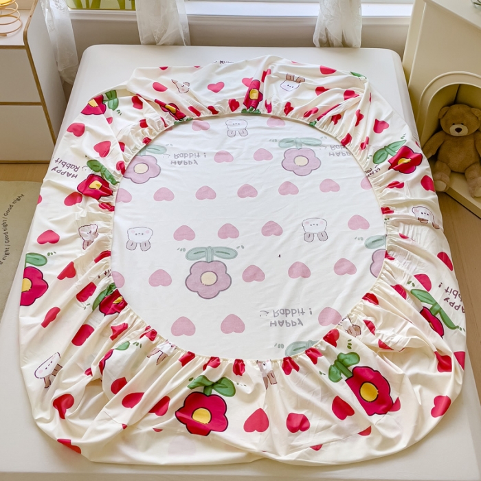 91家纺网 家纺一手货源 找家纺 金鑫汇 2023新款喷气全棉单床笠 初暖