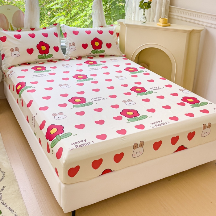 91家纺网 家纺一手货源 找家纺 金鑫汇 2023新款喷气全棉单床笠 初暖