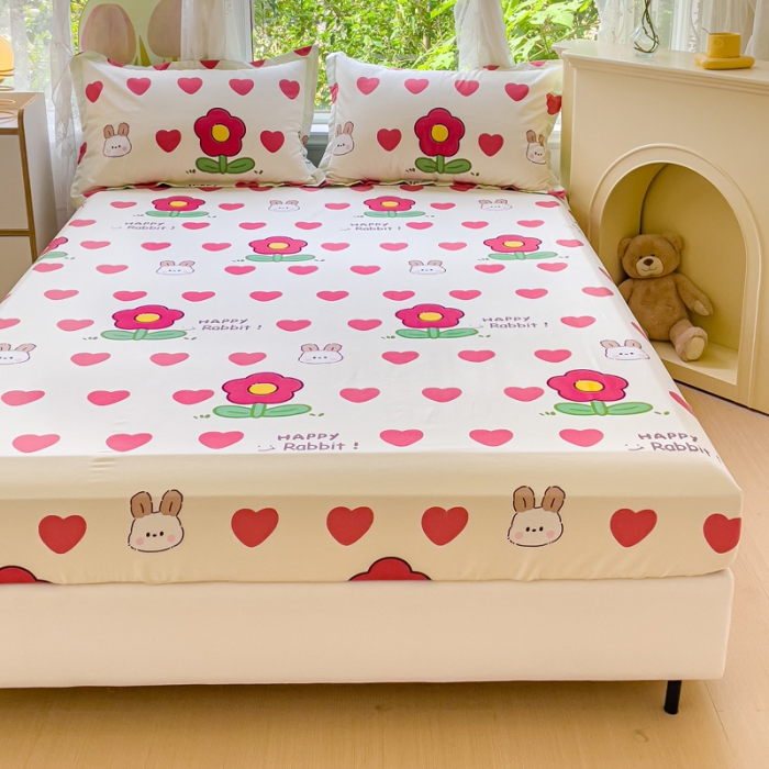 91家纺网 家纺一手货源 找家纺 金鑫汇 2023新款喷气全棉单床笠 初暖