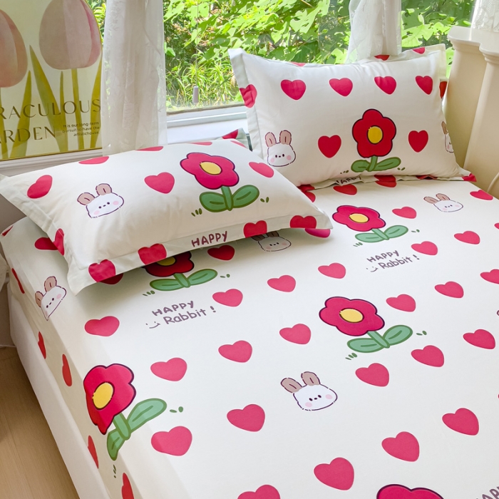 91家纺网 家纺一手货源 找家纺 金鑫汇 2023新款喷气全棉单床笠 初暖