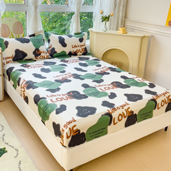 91家纺网 家纺一手货源 找家纺 金鑫汇 2023新款喷气全棉单床笠 蜗居