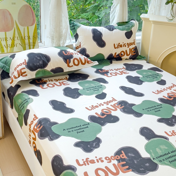 91家纺网 家纺一手货源 找家纺 金鑫汇 2023新款喷气全棉单床笠 蜗居