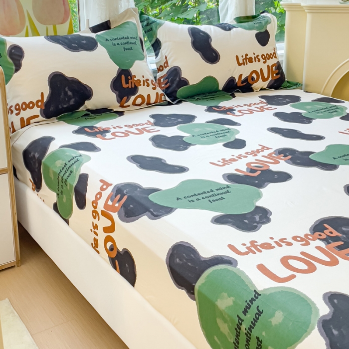 91家纺网 家纺一手货源 找家纺 金鑫汇 2023新款喷气全棉单床笠 蜗居