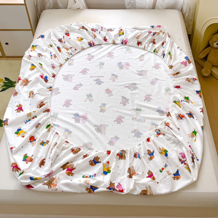 91家纺网 家纺一手货源 找家纺 金鑫汇 2023新款喷气全棉单床笠 无忧无虑