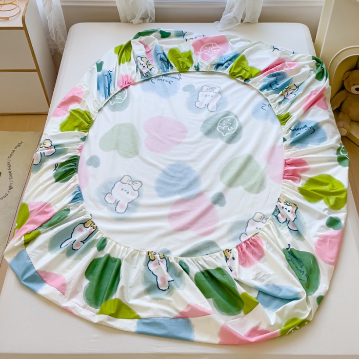 91家纺网 家纺一手货源 找家纺 金鑫汇 2023新款喷气全棉单床笠 心心念念