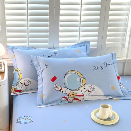 91家纺网 家纺一手货源 找家纺 金鑫汇 2023新款喷气全棉枕套一对 翱翔太空